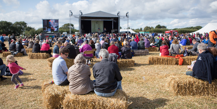 Outside festival with hay bales